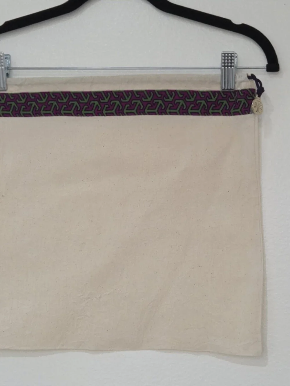 Tory Burch Medium Canvas Drawstring Dust Bag 14.5 X 13.5